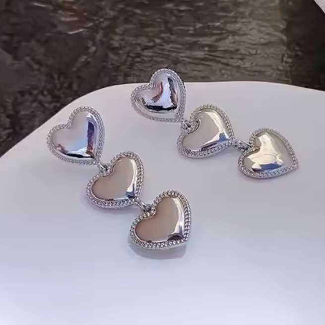 heart earrings silver