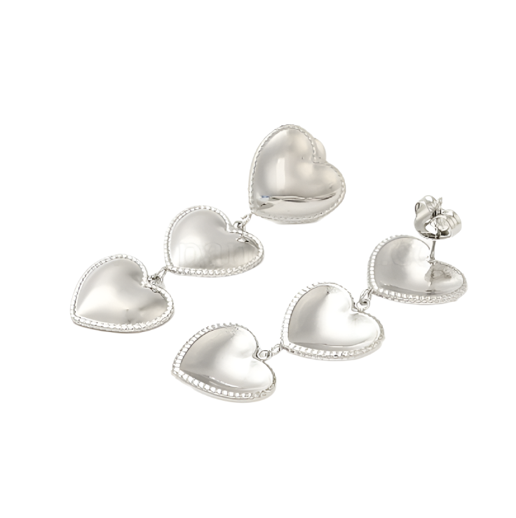 heart earrings silver