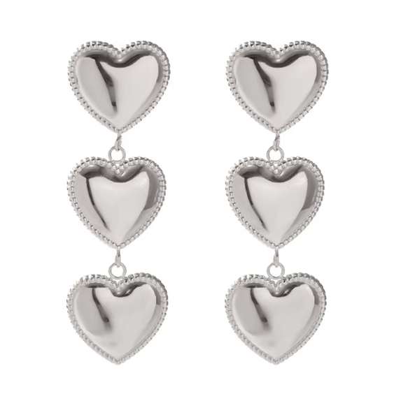 heart earrings silver