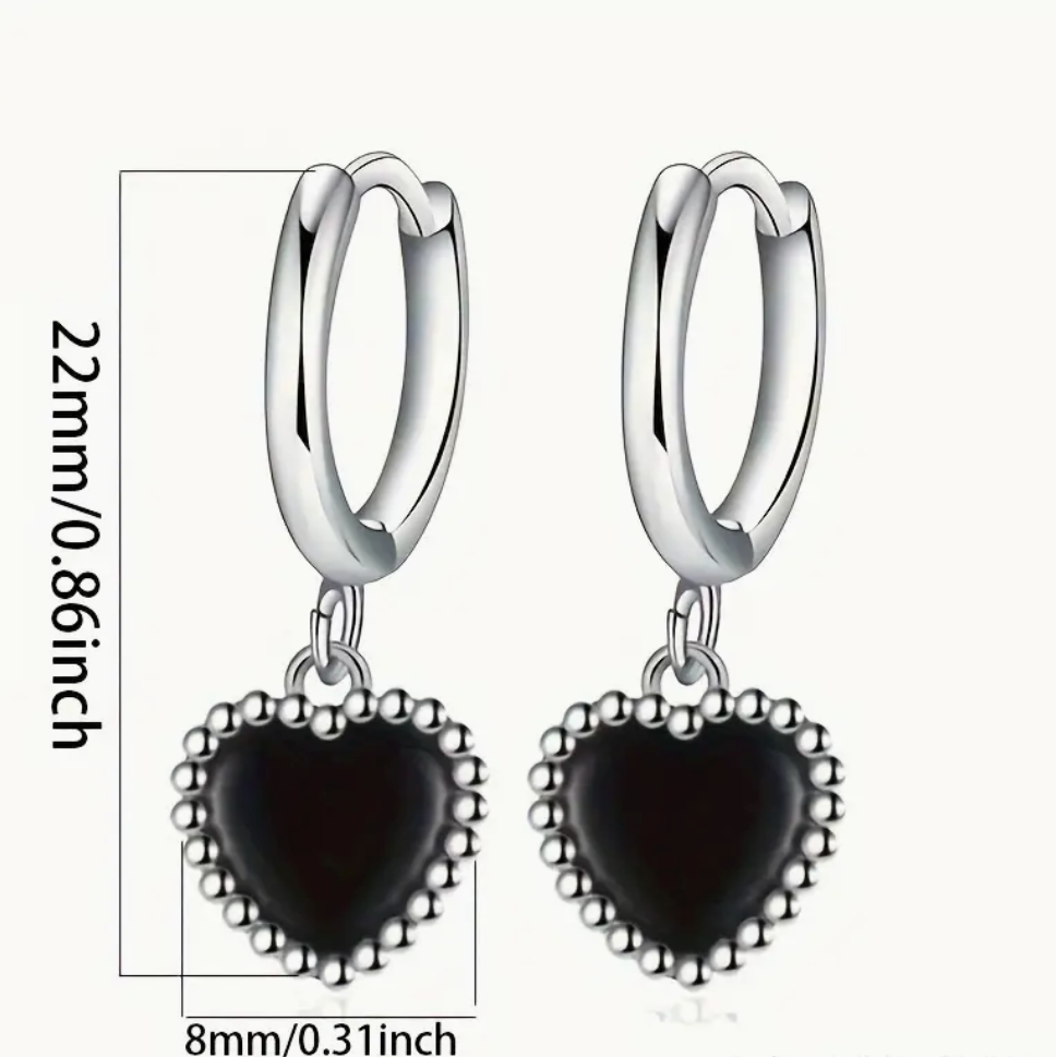 heart earrings silver