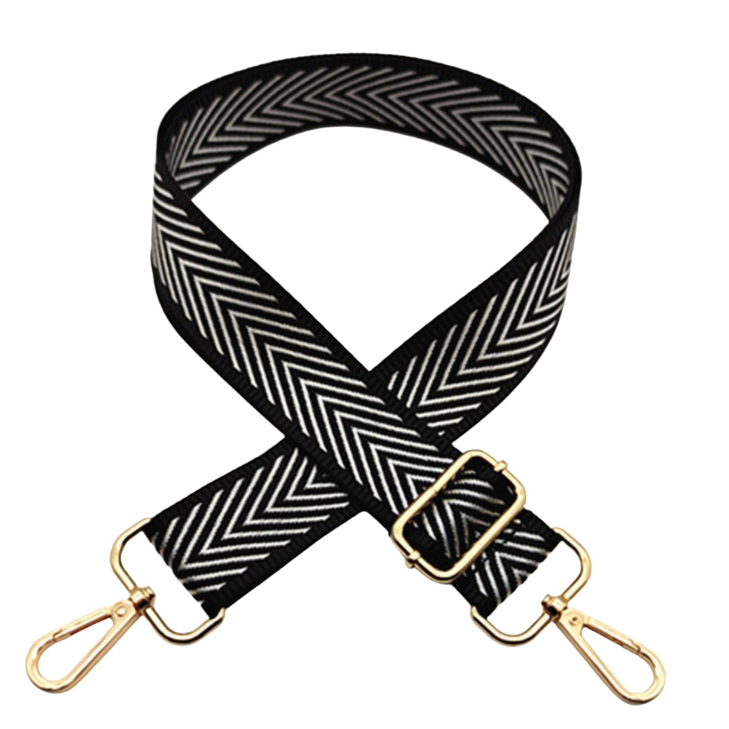 Metallic Silver | Black Chevron