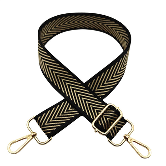 Metallic Gold | Black Chevron